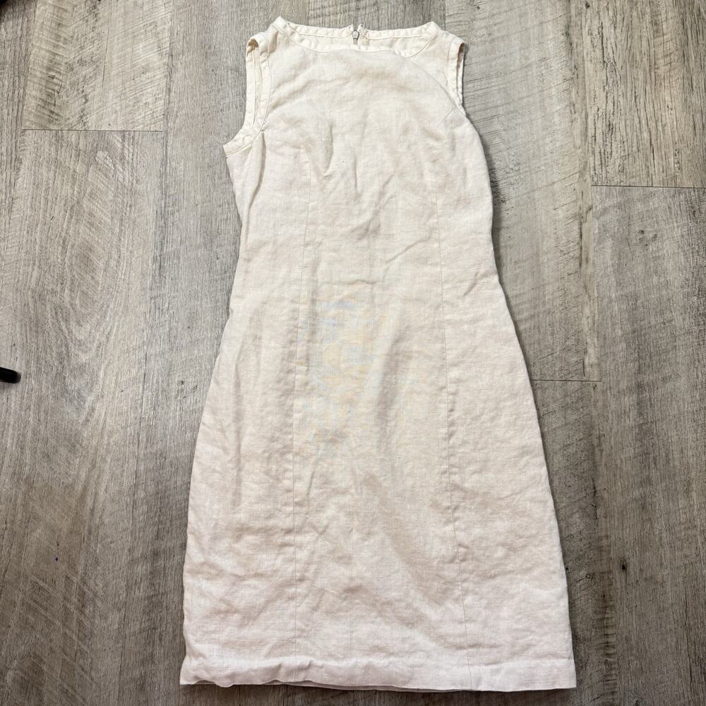 Vintage Stephen Digeronimo Linen Mini Dress Scoop Neck Sleeveless Size 8